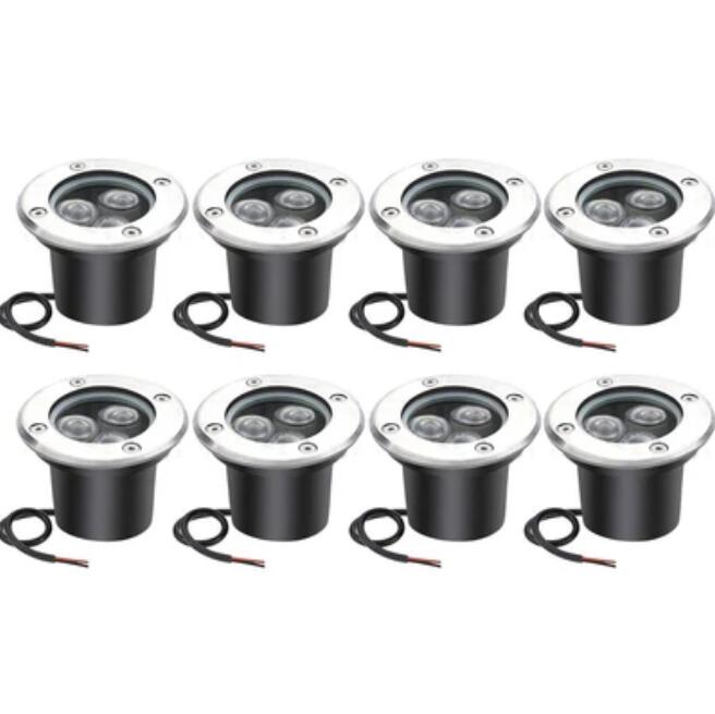 (image for) 8 Pack 3W Outdoor Landscape Lights 12V Warm White 300 Lumens Waterproof IP67
